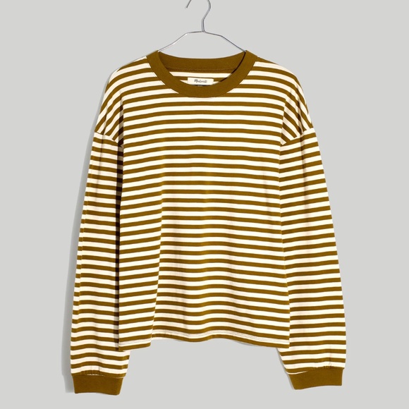 Madewell Olive Striped T Shirt - Picture 2 of 6
